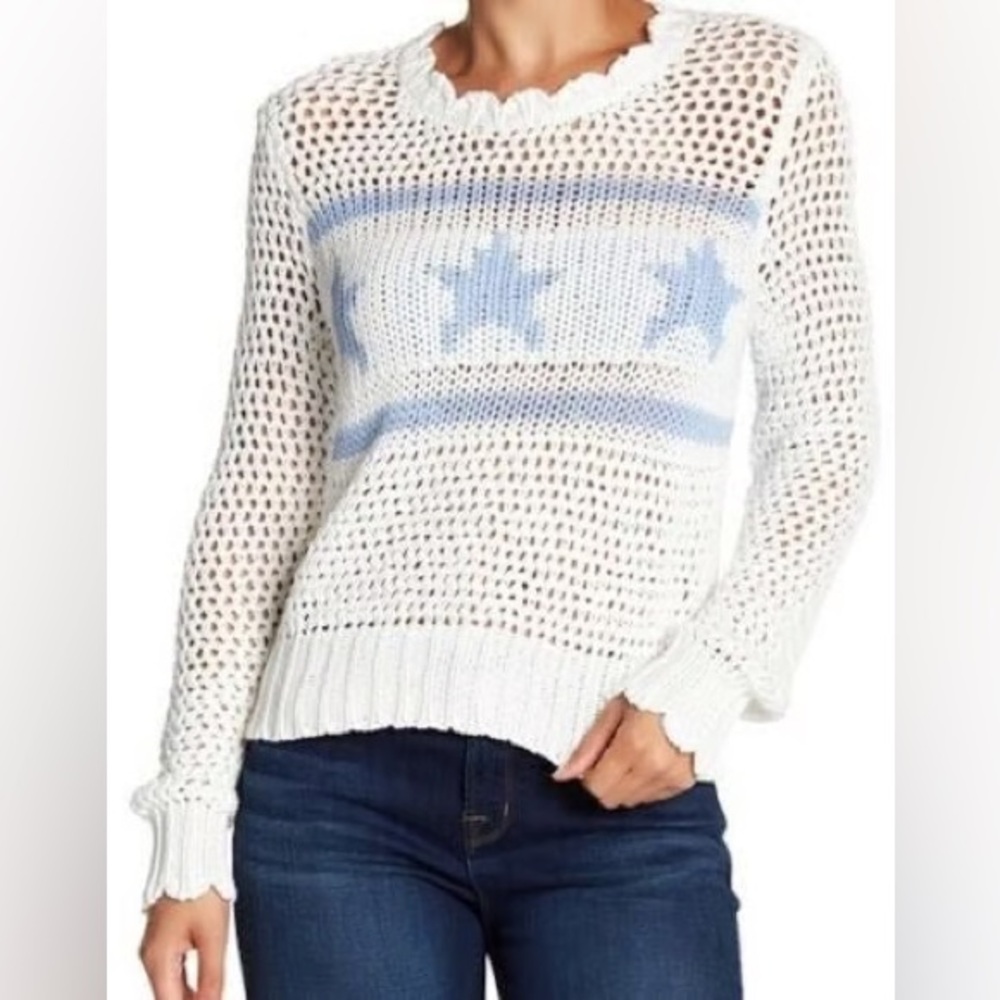 Wildfox Cotton Women's Starshine Brinne Open Knit Sweater Size M